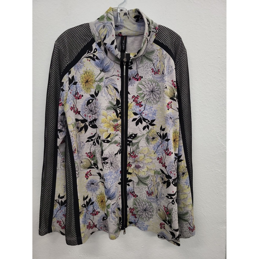 Marc Cain Sports Multicolor Full Zip Floral/Mesh Jacket/Sweater, Size N5